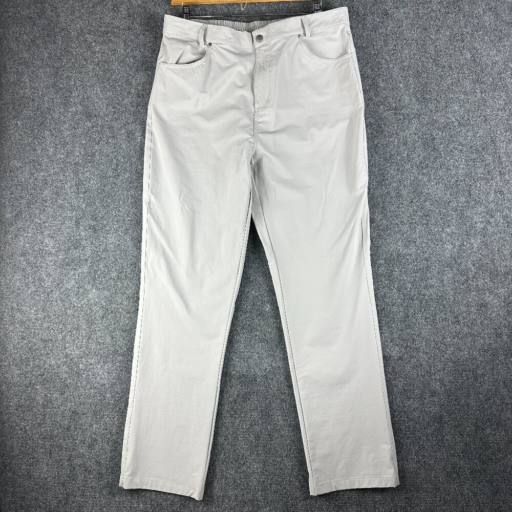 Outdoor Sport Pants Mens 38 Gray Nylon Stretch Pockets Zip Fly Hiking Golf